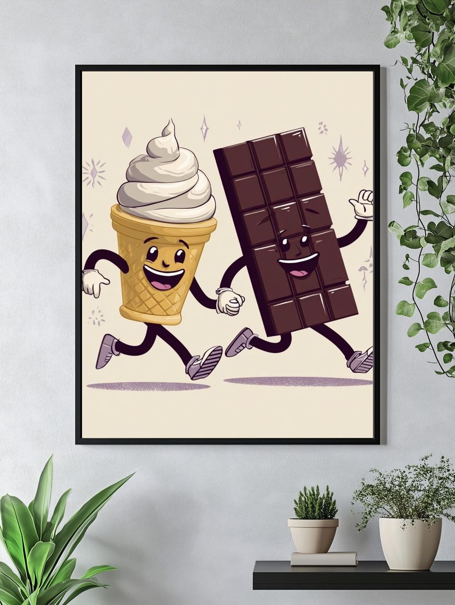 Running Ice Cream and Chocolate Poster. — room view 4