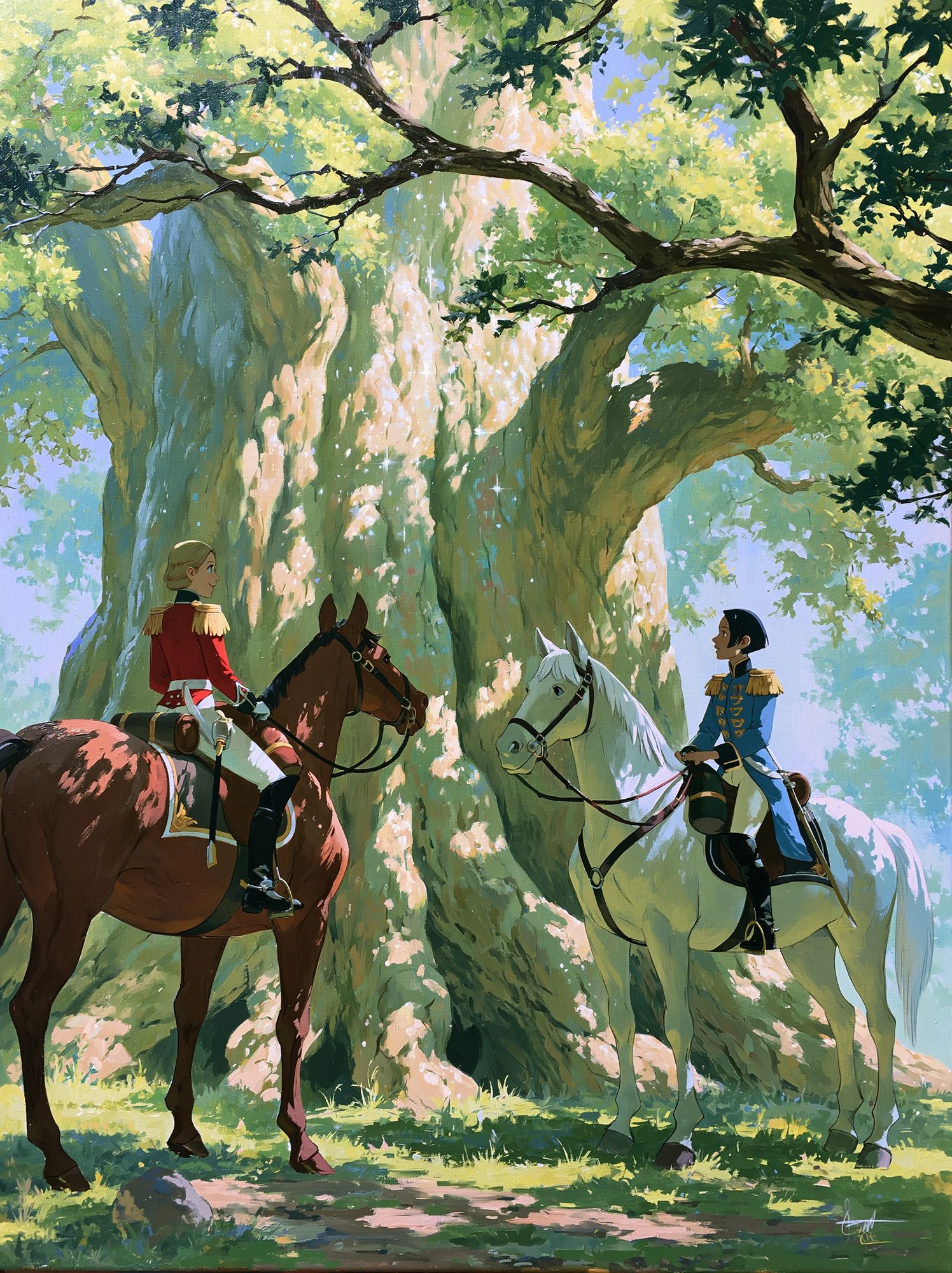 Enchanted Forest Riders Print. poster — illustration art