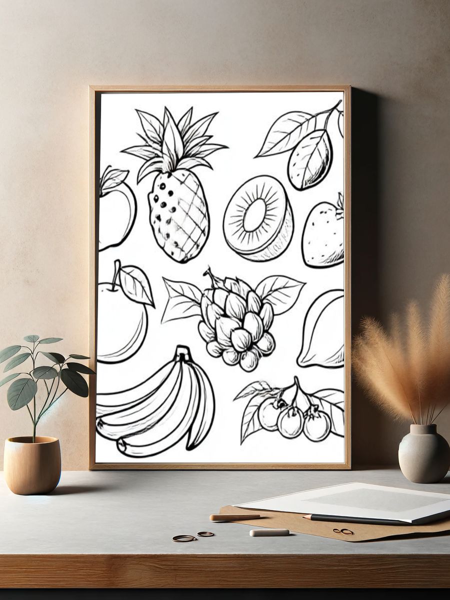 Fruit Sketches Illustration Print. — room view 2