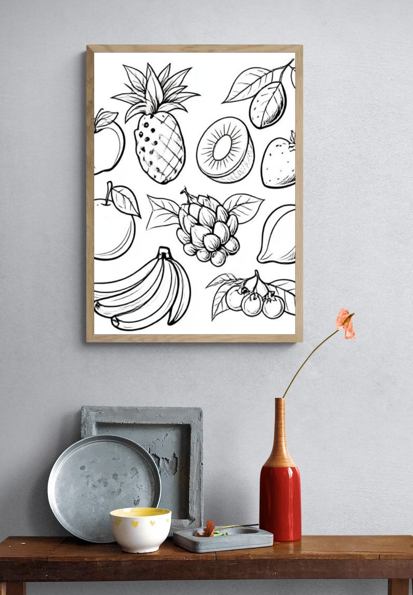 Fruit Sketches Illustration Print. — room view 3