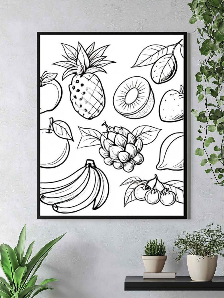 Fruit Sketches Illustration Print. — room view 4