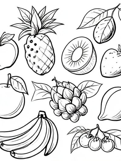 Fruit Sketches Illustration Print. poster