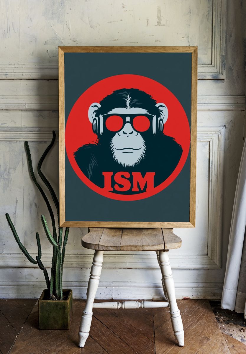 DJ Monkey Pop-Art Poster. room preview