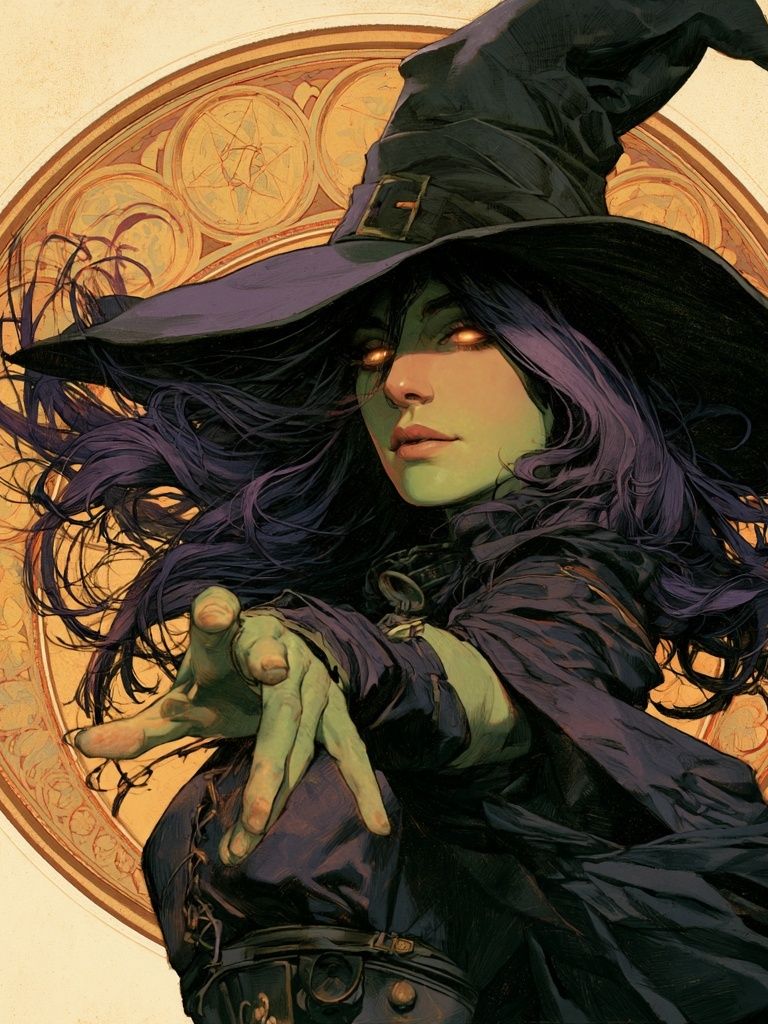 Witch Portrait Illustration Poster. poster — illustration art