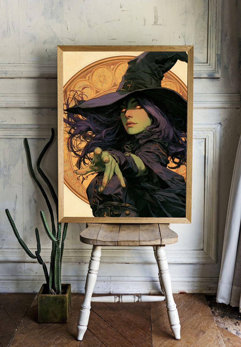Witch Portrait Illustration Poster. room preview