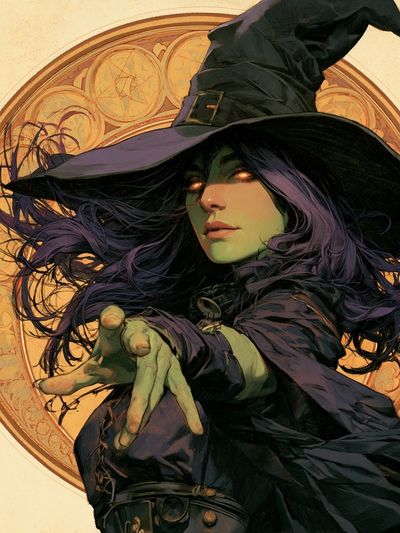 Witch Portrait Illustration Poster.
