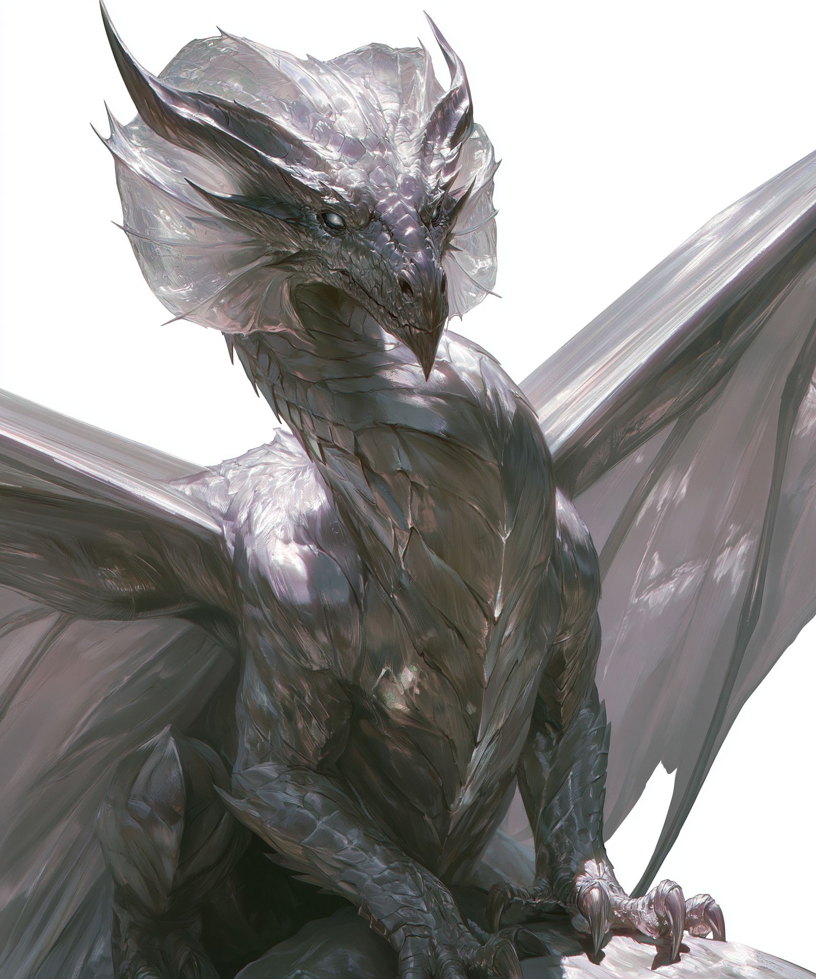 Silver Dragon Digital-Art Poster. poster detail