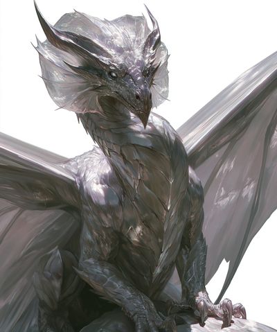 Silver Dragon Digital-Art Poster.