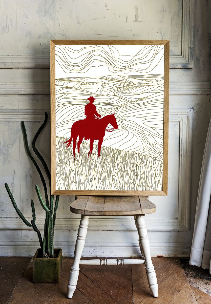 Floating Sneaker Digital Art Poster. — room view 1