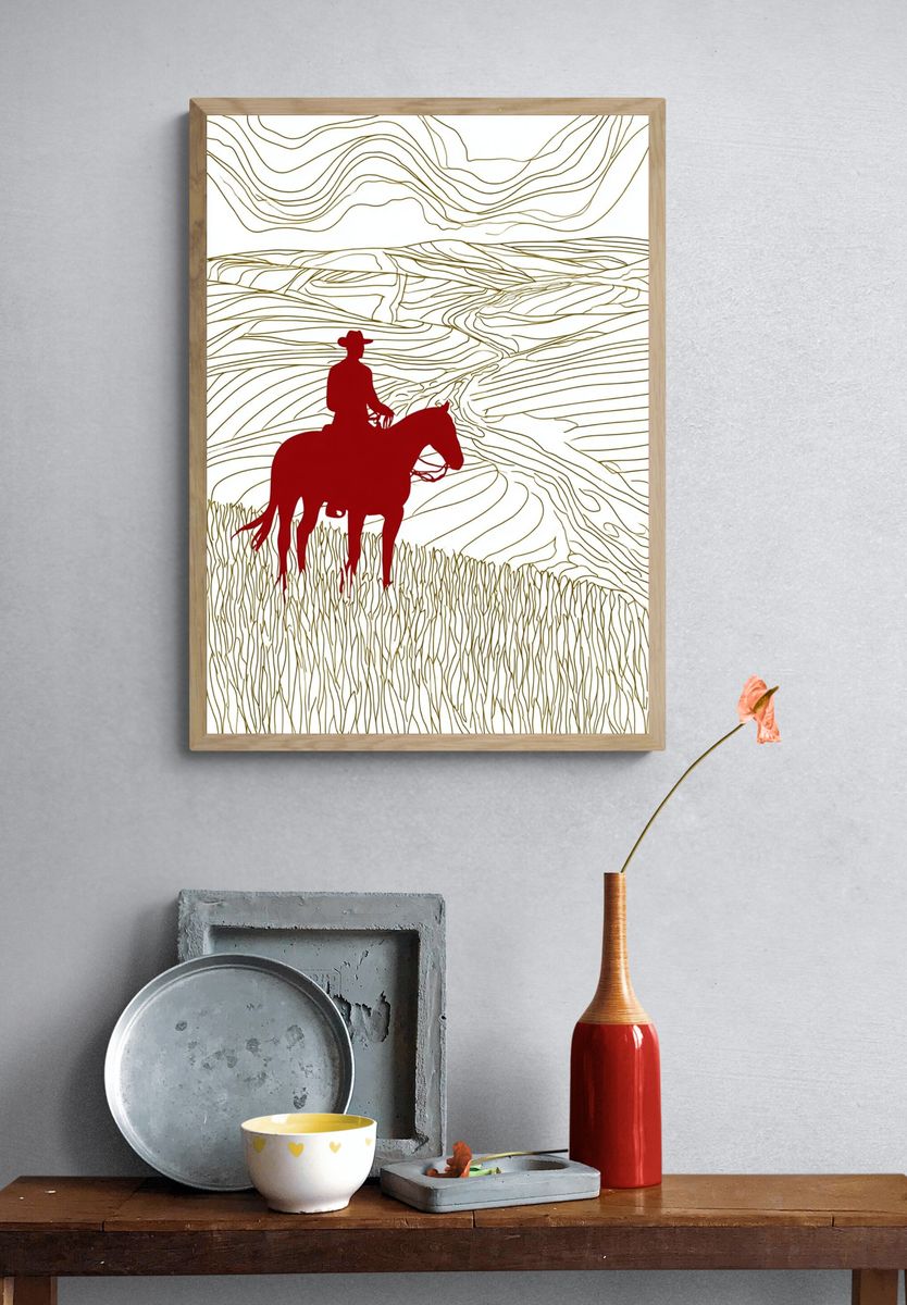 Floating Sneaker Digital Art Poster. — room view 3