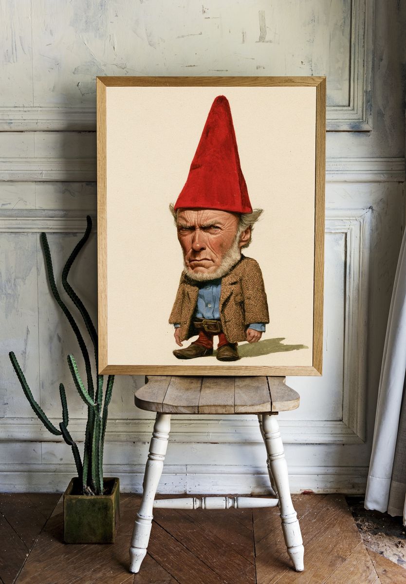 Gnome Portrait Illustration Poster. — room view 1