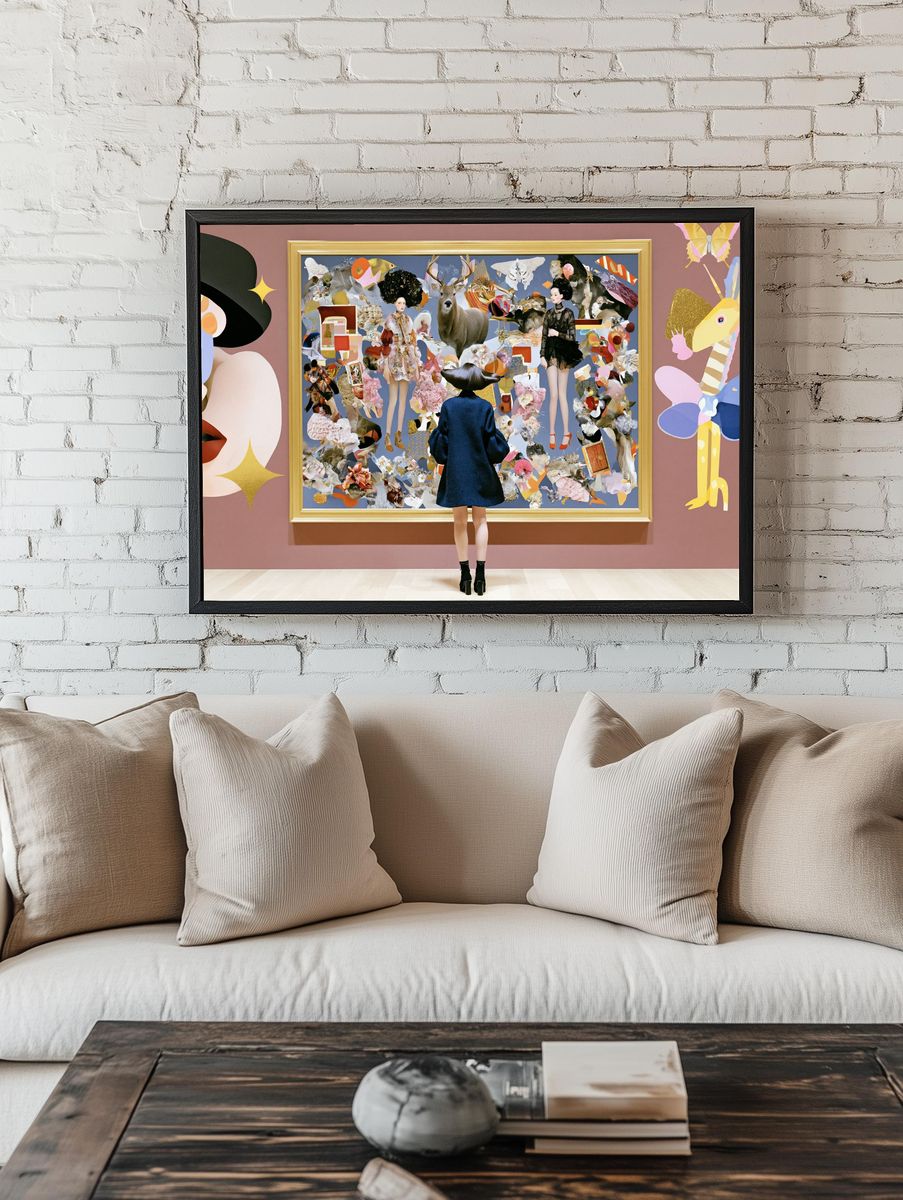 Surreal Fashion Collage Poster. room preview