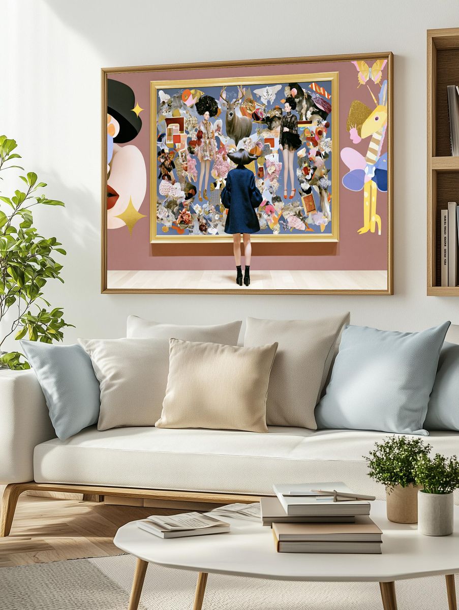 Surreal Fashion Collage Poster. — room view 2
