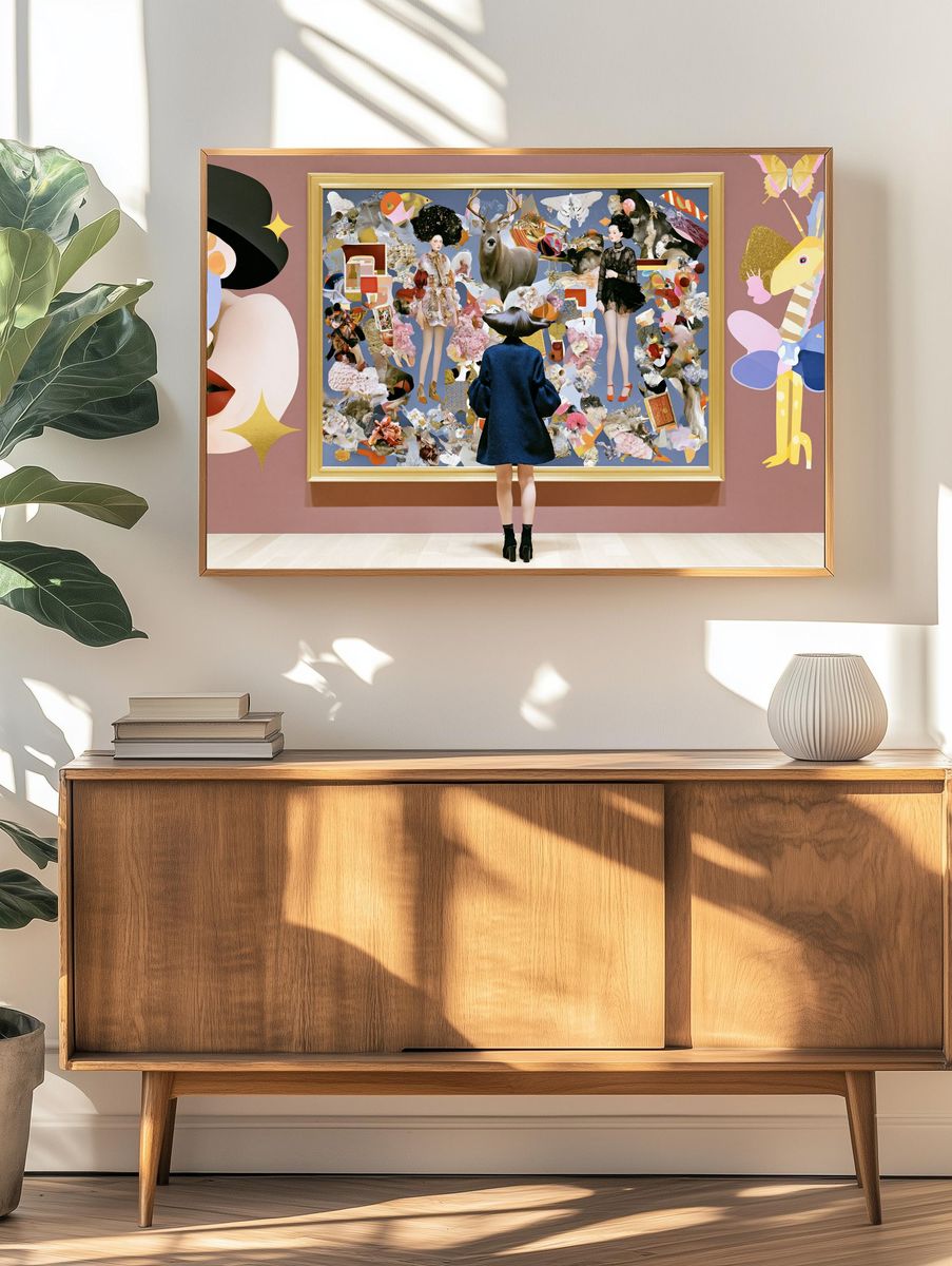 Surreal Fashion Collage Poster. — room view 3