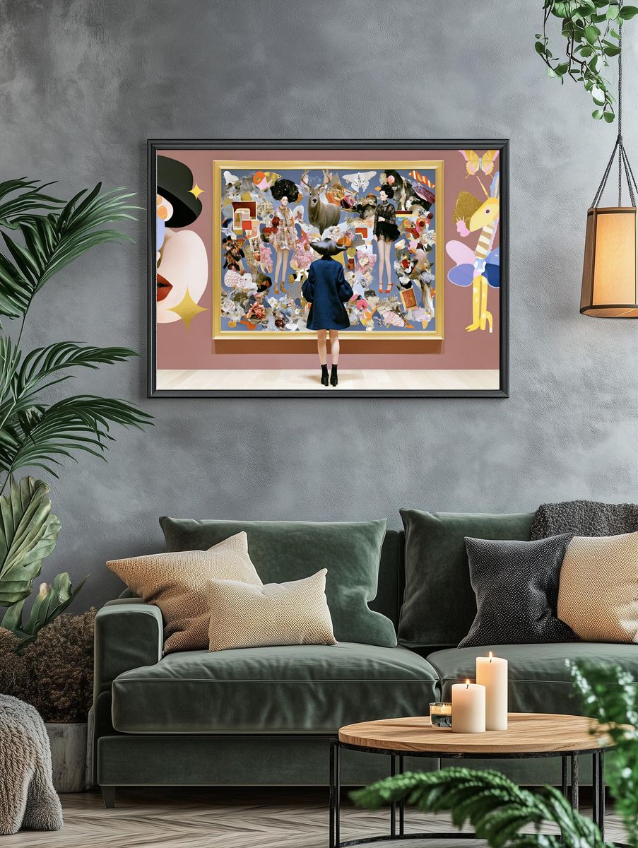 Surreal Fashion Collage Poster. — room view 4