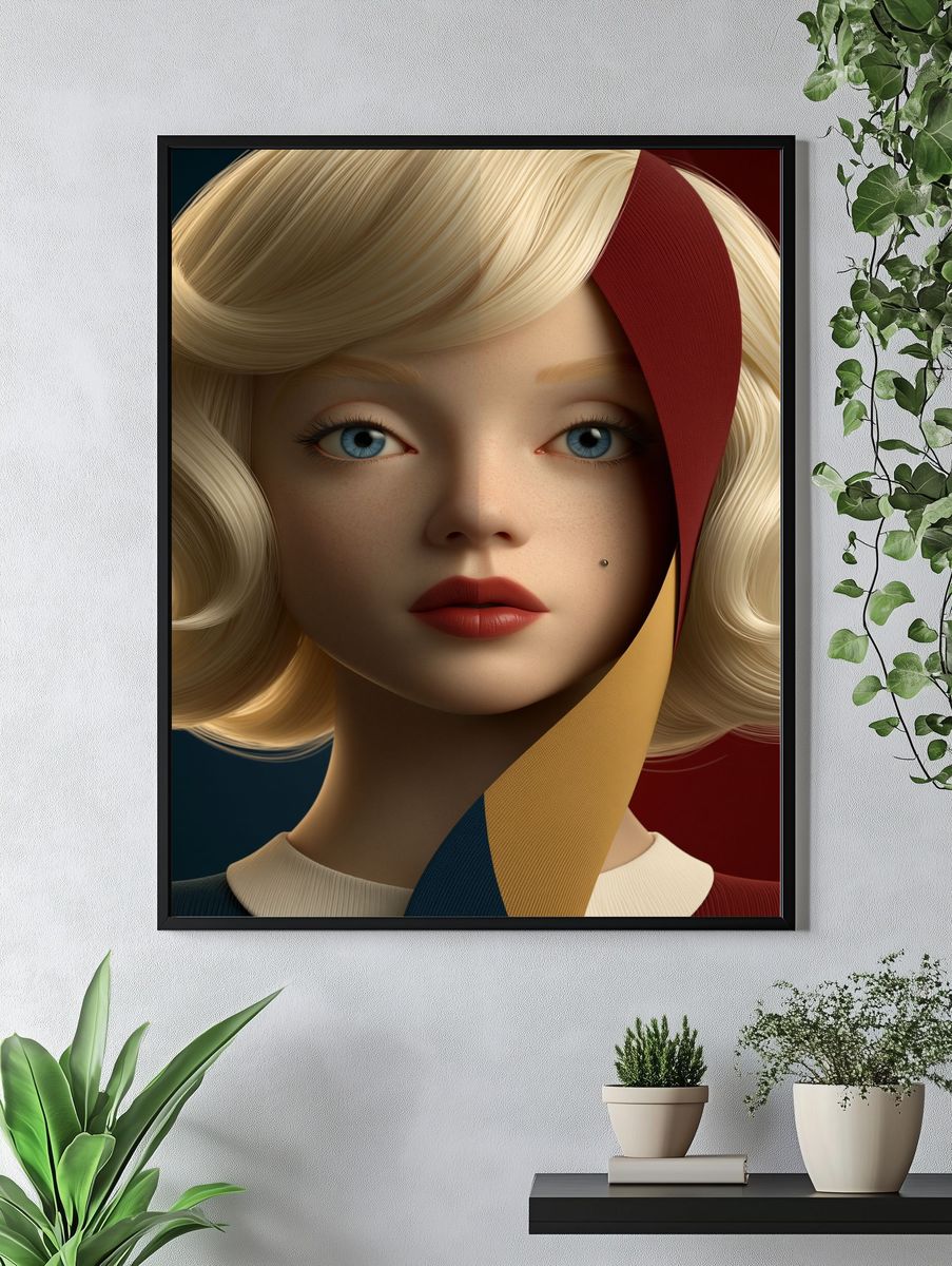 Surreal Blonde Portrait Poster. — room view 4