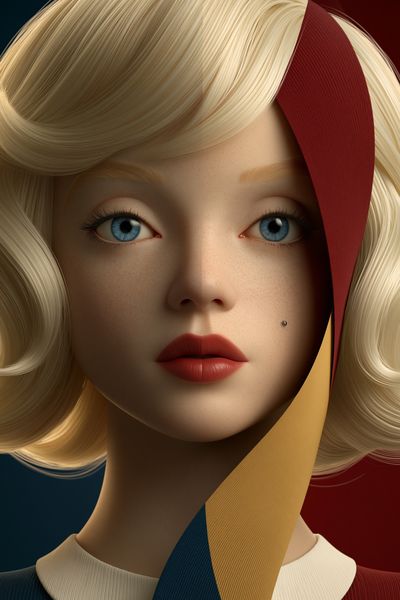 Surreal Blonde Portrait Poster. poster