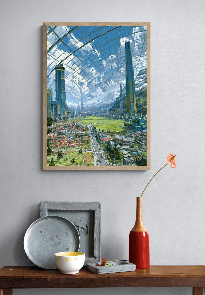Reading Bear Watercolor Print. — room view 3