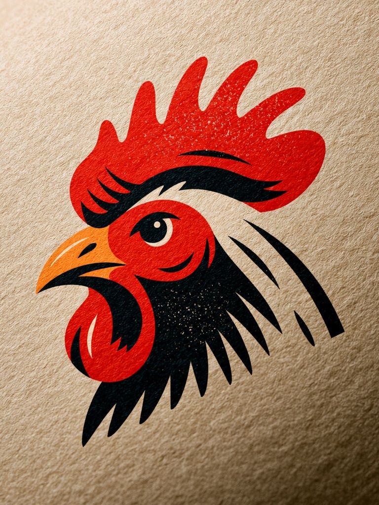 Rooster Head Illustration Poster. poster — illustration art