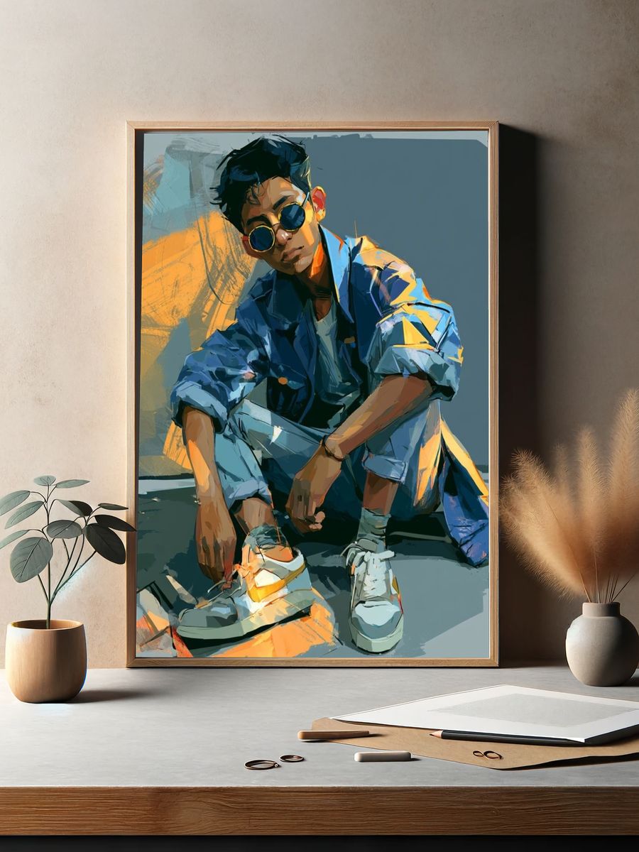 Urban Streetwear Portrait Poster. — room view 2