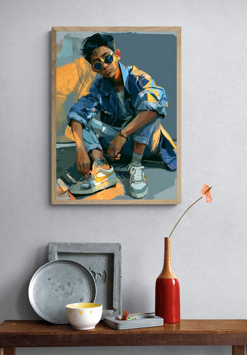 Urban Streetwear Portrait Poster. — room view 3