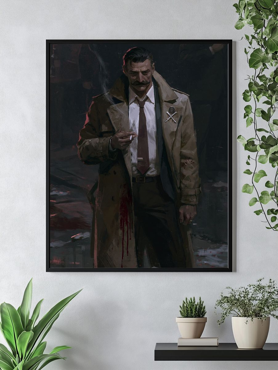 Noir Detective Portrait Poster. — room view 4