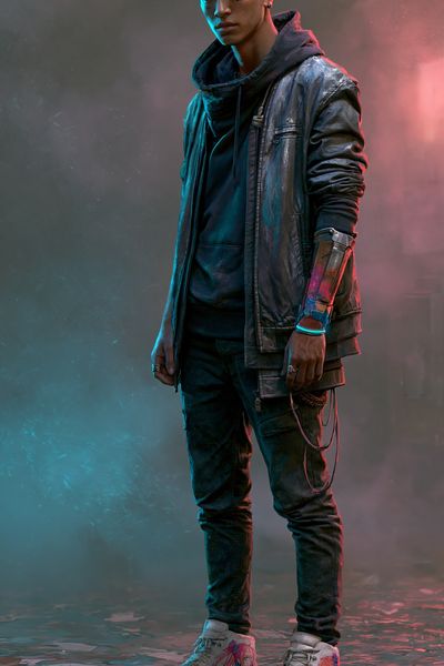 Cyberpunk Streetwear Portrait Poster. poster