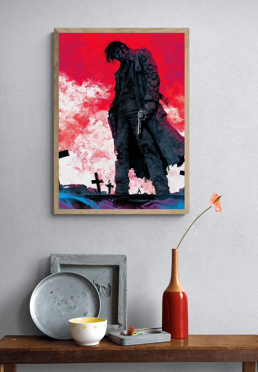 Turntable in Bloom Illustration Poster. — room view 3