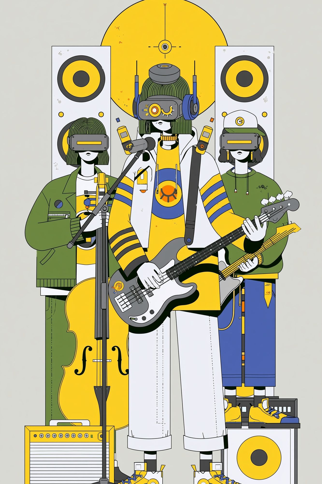 Virtual Band Illustration Poster. poster detail