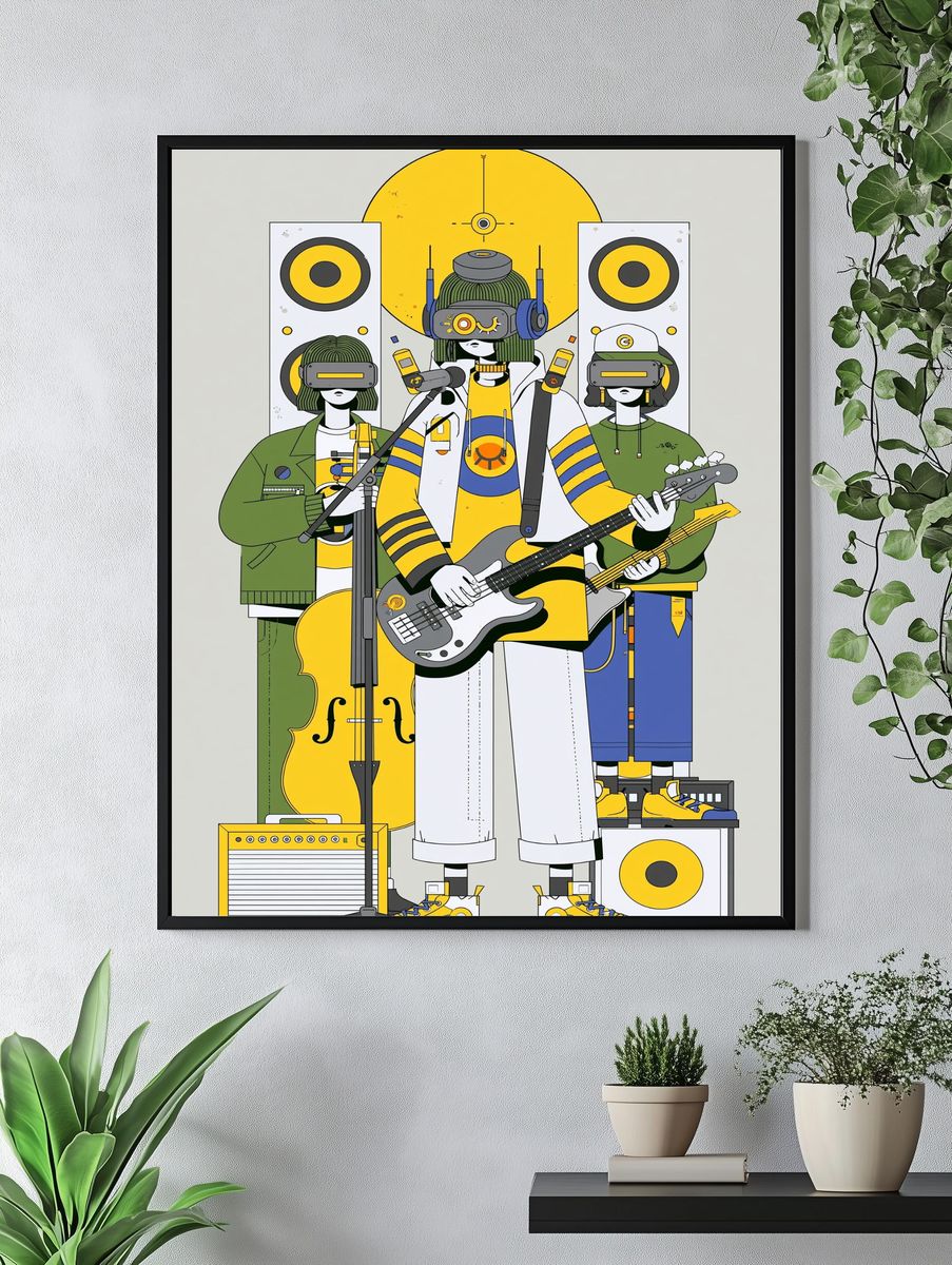 Virtual Band Illustration Poster. — room view 4
