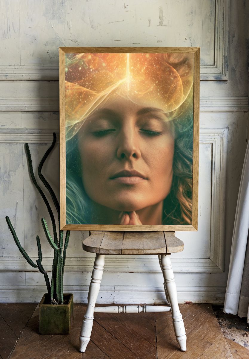Celestial Woman Portrait Print. — room view 1
