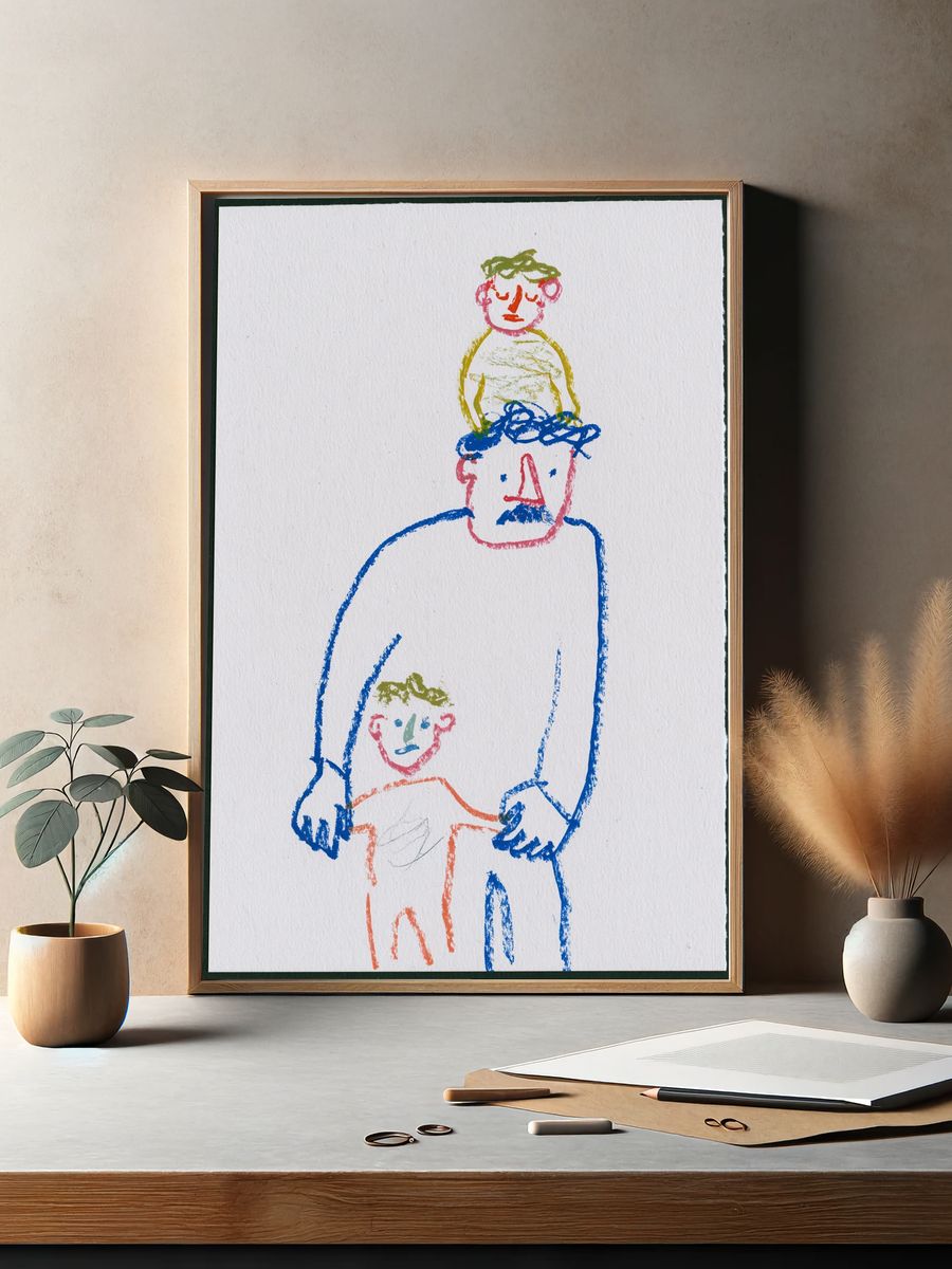 Family Line Drawing Poster. — room view 2