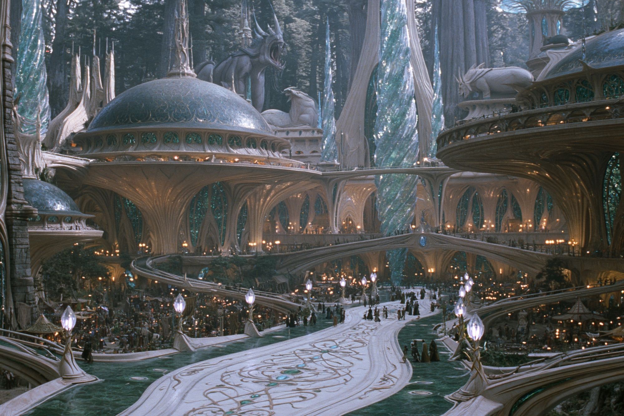 Elven Cityscape Fantasy Print. poster detail