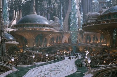 Elven Cityscape Fantasy Print.