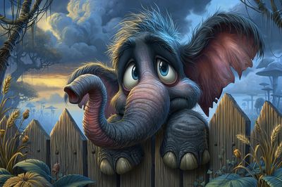 Whimsical Elephant Fantasy Poster. poster