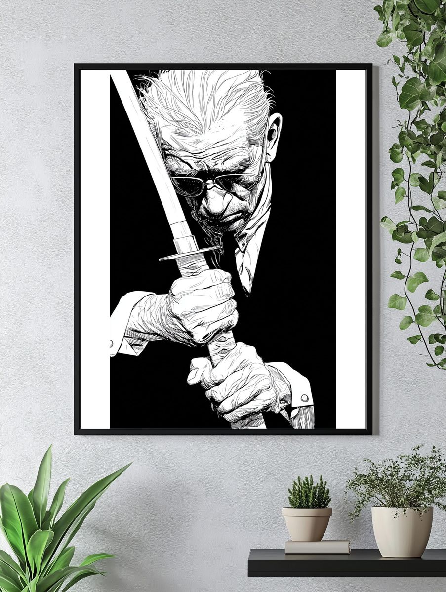 Samurai Blade Portrait Print. — room view 4