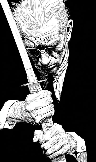 Samurai Blade Portrait Print. poster print