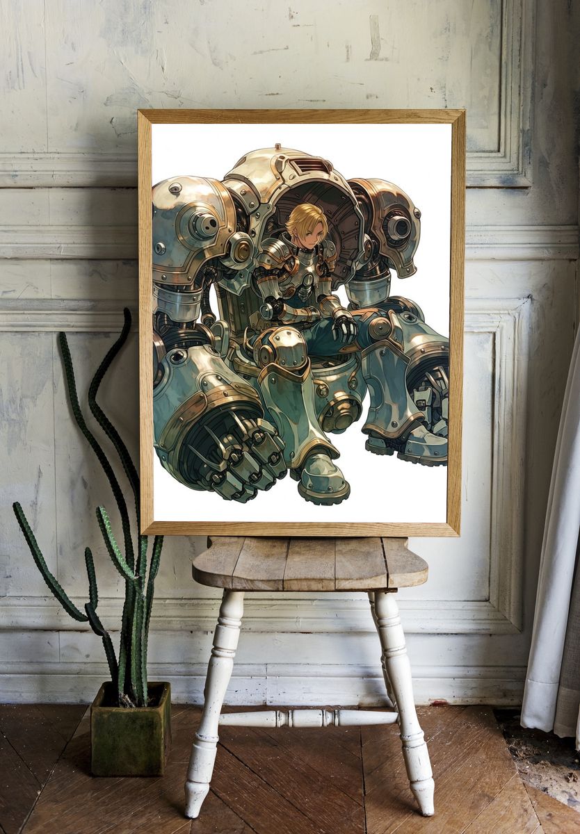 Mecha Pilot Digital Art Poster. — room view 1