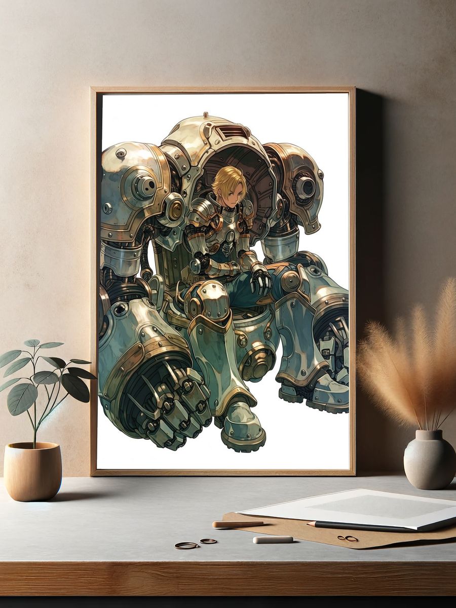 Mecha Pilot Digital Art Poster. — room view 2
