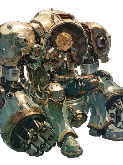 Mecha Pilot Digital Art Poster.