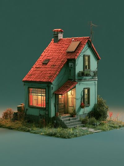 Whimsical Cottage Illustration Poster. poster