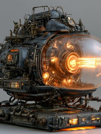 Steampunk Reactor Machine Print. poster