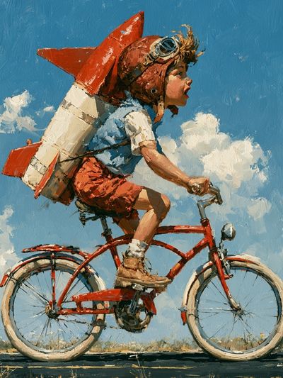 Rocket Rider Illustration Poster. poster