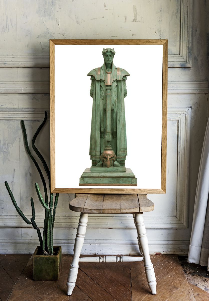Winged Warrior Fantasy Illustration Poster. room preview