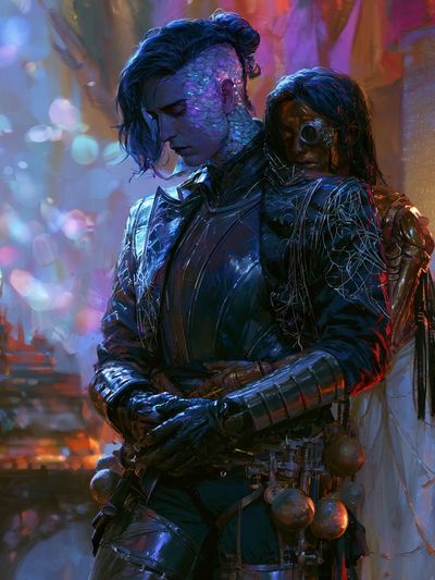 Dark Elf Portrait Illustration Poster.