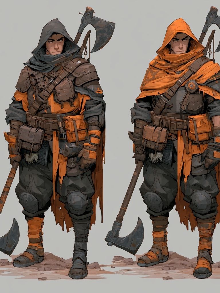 Fantasy Axe Warrior Illustration Poster. poster detail