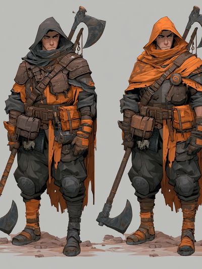 Fantasy Axe Warrior Illustration Poster.