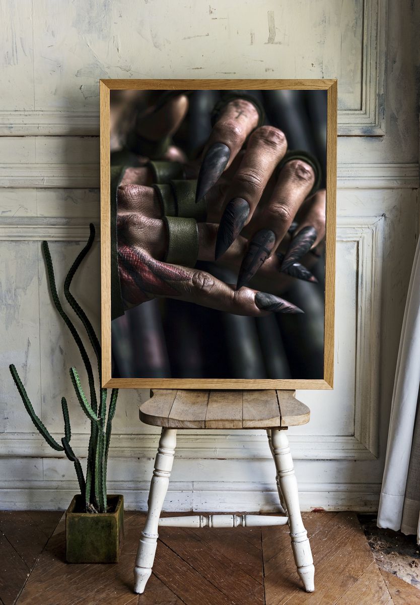 Dark Clawed Hand Illustration Poster. room preview
