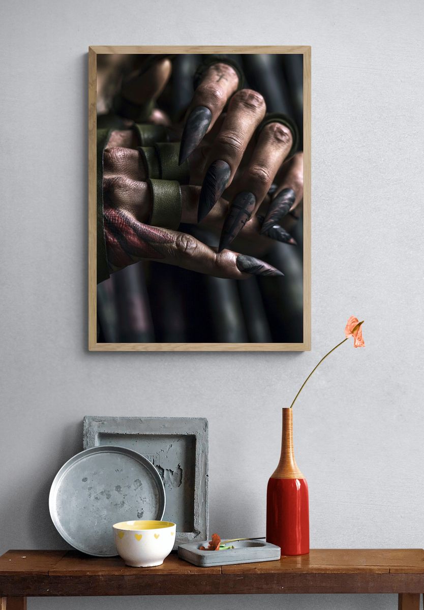 Dark Clawed Hand Illustration Poster. — room view 3