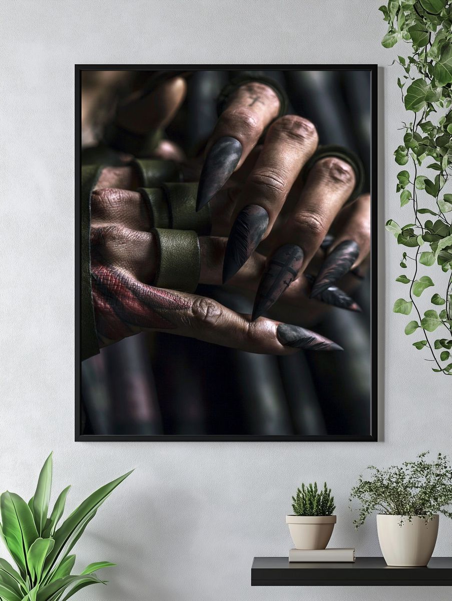 Dark Clawed Hand Illustration Poster. — room view 4